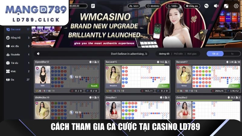 Cách tham gia cá cược tại casino LD789